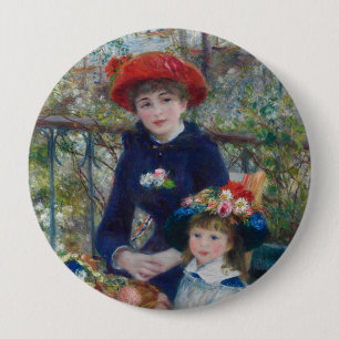 On the Terrace, Impressionist Portrait, Renoir 10 Cm Round Badge