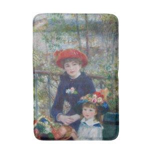 On the Terrace, Impressionist Portrait, Renoir Bath Mat