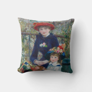 On the Terrace, Impressionist Portrait, Renoir Cushion