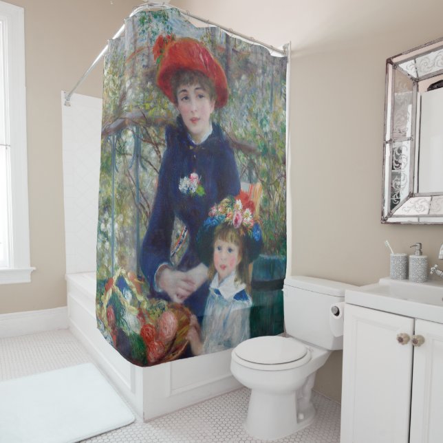 On the Terrace, Impressionist Portrait, Renoir Shower Curtain (In Situ)