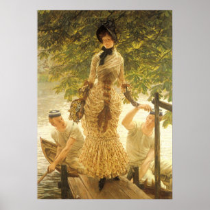 On The Thames by James Tissot, Vintage Realism Poster