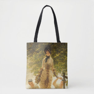 On The Thames by James Tissot, Vintage Realism Tote Bag