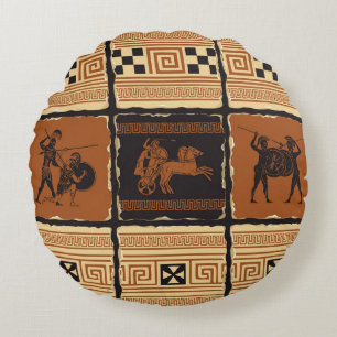 on the theme of Ancient Greece in form of a set o Round Cushion