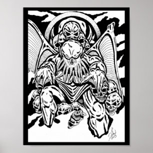 "ON THE THRONE OF SKULLS" Art Print RICHARD DEAN