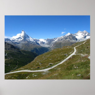 On the trail, Matterhorn View, Swiss Alps Poster