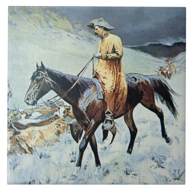 On The Trail (oil on canvas) Tile (Front)