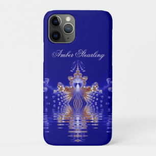 On the Water Blue Crystal Fractal Personal Case-Mate iPhone Case