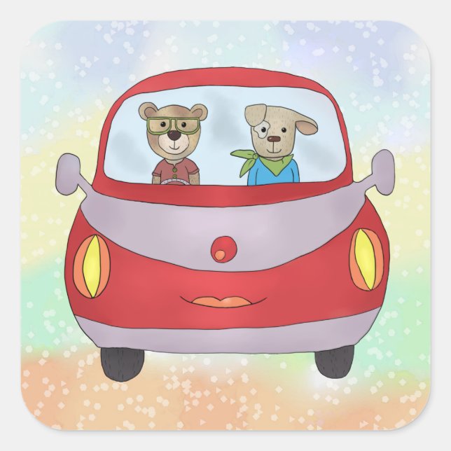 on the way square sticker (Front)