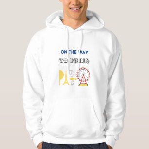 On the way to Paris men cool graphic l text white Hoodie
