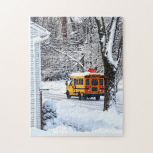 On the Way to School in Winter Jigsaw Puzzle