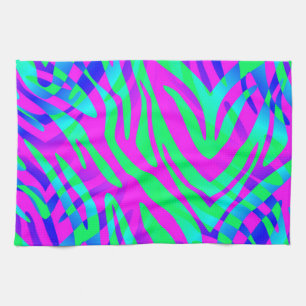 On the Wild Side, Colourful Abstract Zebra Print Tea Towel