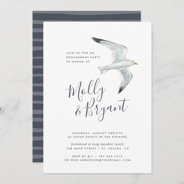On the Wing | Engagement Party Invitation (Front/Back)