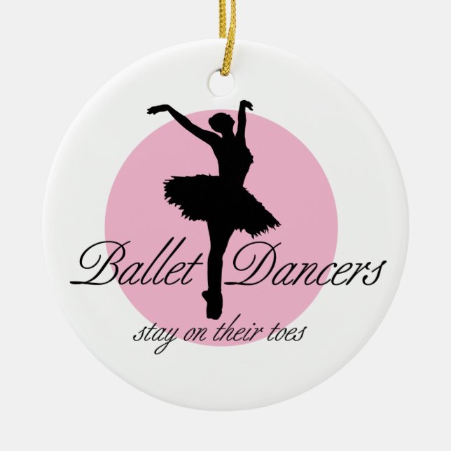 On Their Toes (Ballet) Ceramic Tree Decoration (Front)