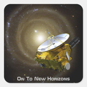 On To New Horizons Interstellar Spacecraft Square Sticker