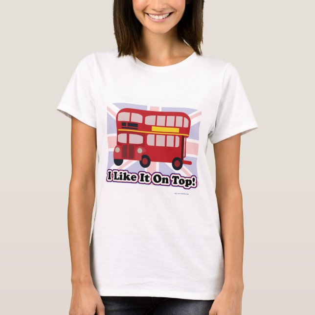  On Top London Double Decker Bus Cartoon Motto (Front)