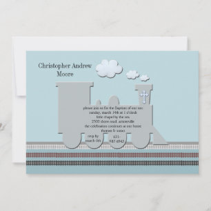 On Track Blue Invitation