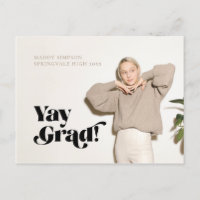 On Trend Minimalist Neutral Photo Graduation Annou