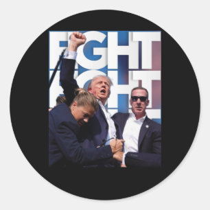 On Trump Fight For America Trump Undefeatable  Classic Round Sticker