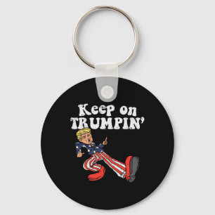 On Trumpin Funny Usa Flag Support Reelect Trump 20 Key Ring