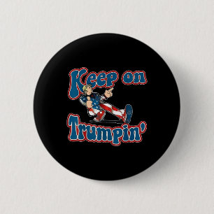 On Trumpin Trump For President 2024 Usa Flag Vinta 6 Cm Round Badge