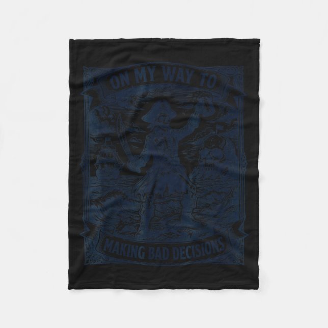 On way to making bad decisions skeleton vacation fleece blanket (Front)