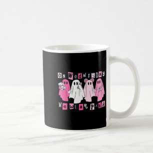 On Wednesday We Wear Cute Pink Ghost Halloween Coffee Mug