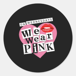 On Wednesday We Wear Nk Funny Valentine Classic Round Sticker