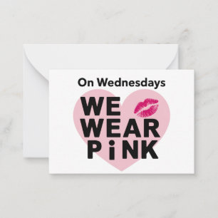 On Wednesday We Wear Pink Funny Valentine  Card