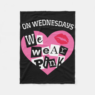 On Wednesday We Wear Pink Funny Valentine  Fleece Blanket