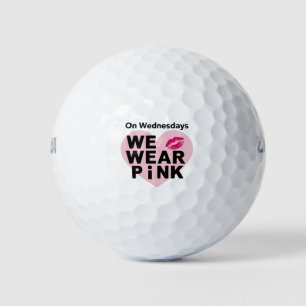 On Wednesday We Wear Pink Funny Valentine Golf Balls