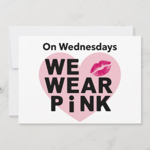 On Wednesday We Wear Pink Funny Valentine  Holiday Card