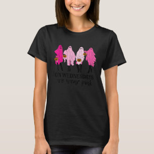 On Wednesday We Wear Pink  Pink Girls Ghost Hallow T-Shirt