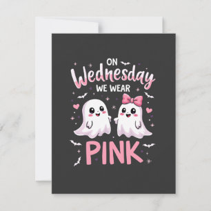 On Wednesday We Wear Pink Spooky Halloween Skull Announcement