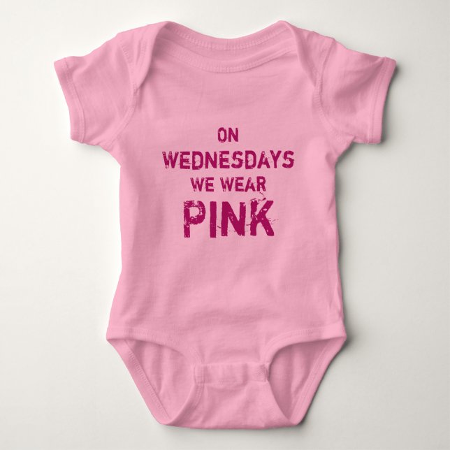 On Wednesdays We Wear Pink Baby Tutu Bodysuit (Front)