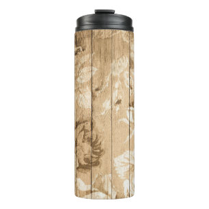 On wood vintage wood nostalgic thermal tumbler