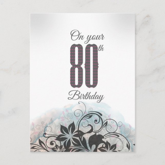 On your 80th birthday! postcard (Front)