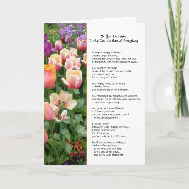 On Your Birthday, I Wish You The Best... Card (Front)
