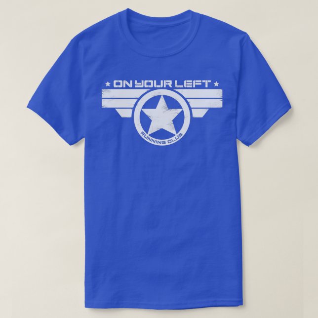 On Your Left Running Club Distressed Print 1 T-Shirt (Design Front)