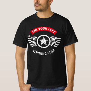 On Your Left Vintage Running Club Badge Design T-Shirt