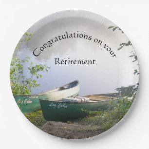 On Your Retirement Canoes on the River Paper Plate