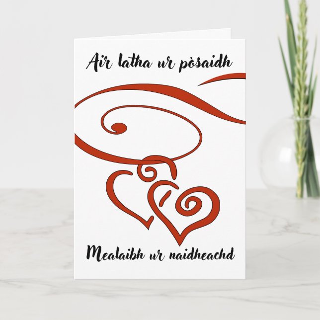 On Your Wedding Day Congratulations Scots Gaelic Card (Front)