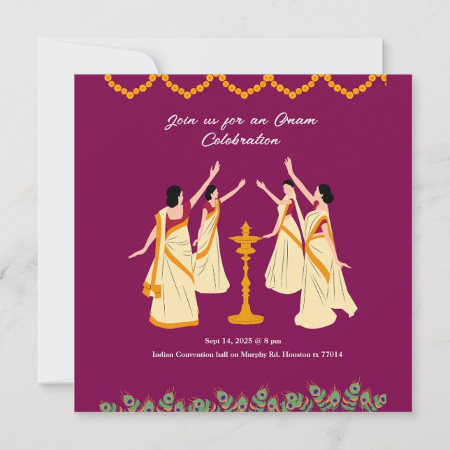 onam celebration invitation  (Front)