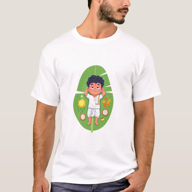 Onam Sadhya Coma | Funny Kerala Foodie T-Shirt (Front)
