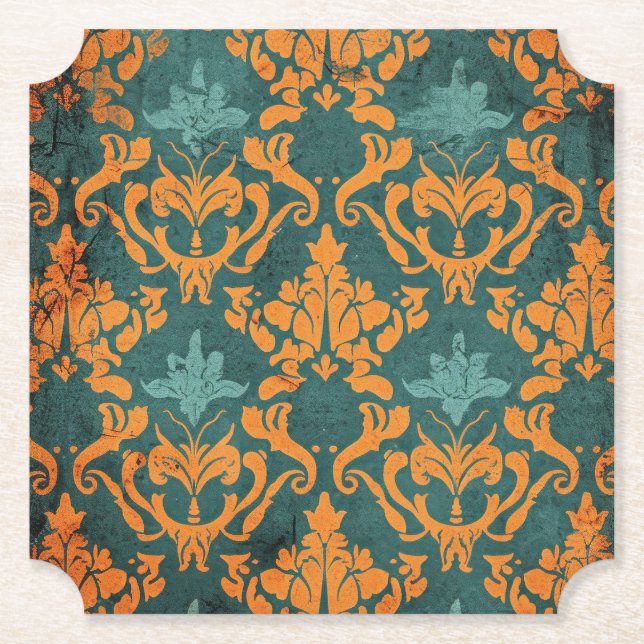 Onate Damask Paper Coaster (Front)