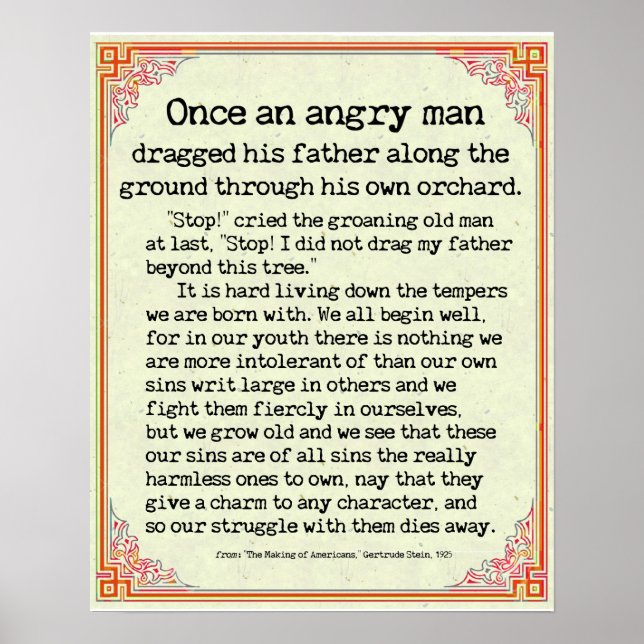 "Once an Angry Man" from "Making of Americans," Poster (Front)