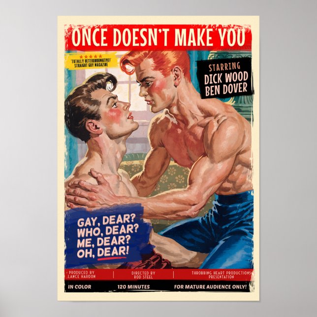 Once Doesn't Make You..." - Funny Satires Gay Pulp Poster (Front)