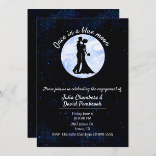 Once in a Blue Moon Engagement Party Invitation