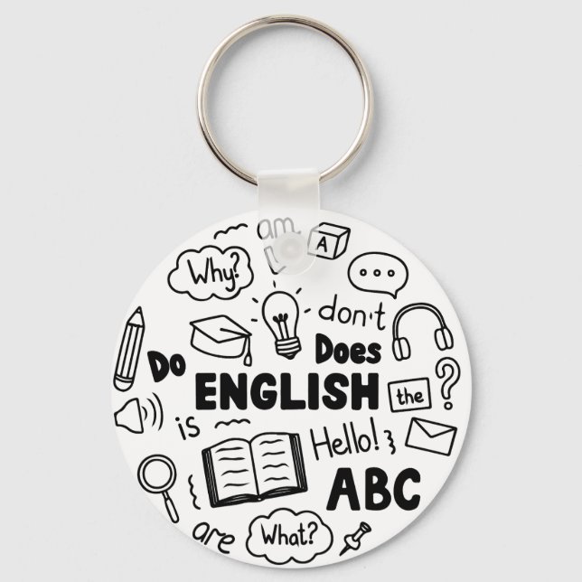 Once in a Blue Moon Idiom Design English Learning Key Ring (Front)