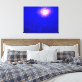 Once in a Deep Blue Moon Minimalist Abstract Canvas Print