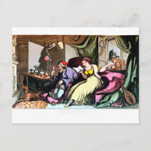 Once the Old Fool has Drank his Wine postcard